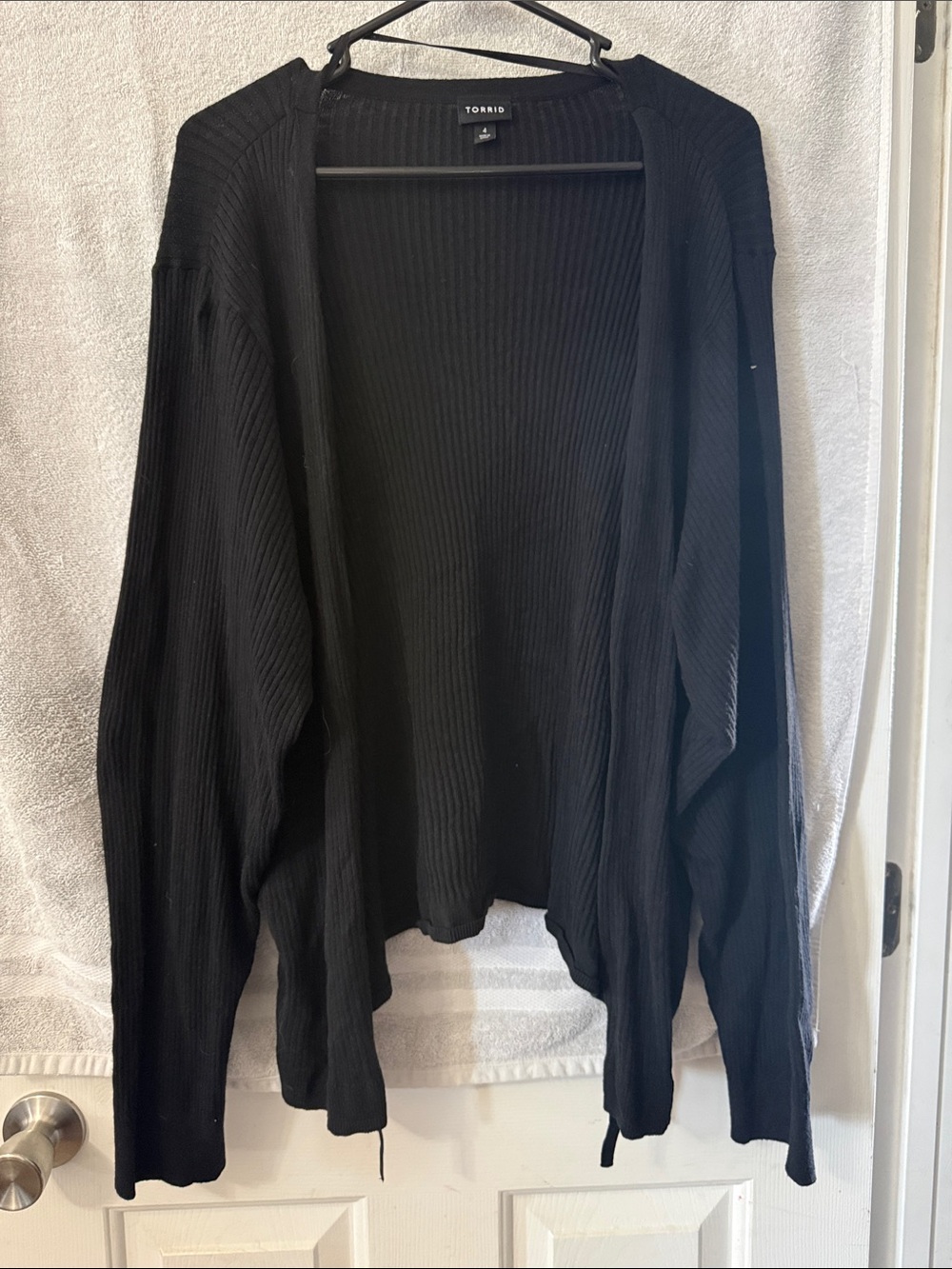 torrid Black Ribbed Open Cardigan Sweater